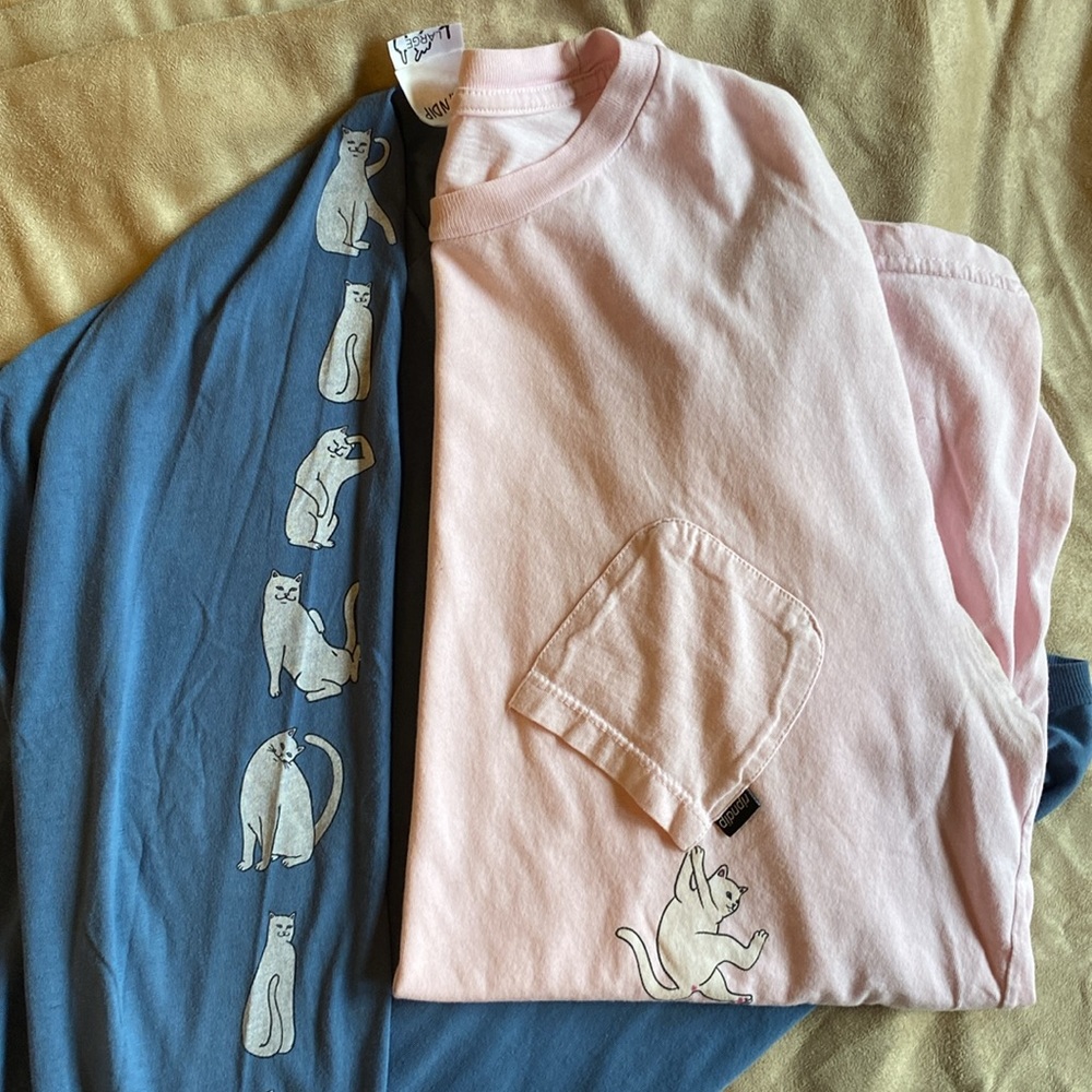 TWO Ripndip cotton T shirts size L